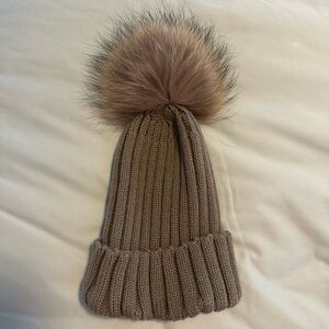 Cozy Knit Beanie with Faux Fur Pom